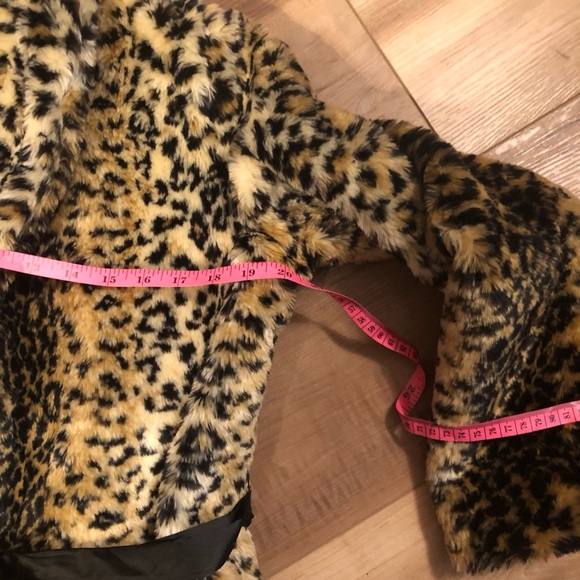 XXI FAUX FUR ANIMAL PRINT WRAP JACKET RIBBON BELTED SIZE M - Picture 5 of 13